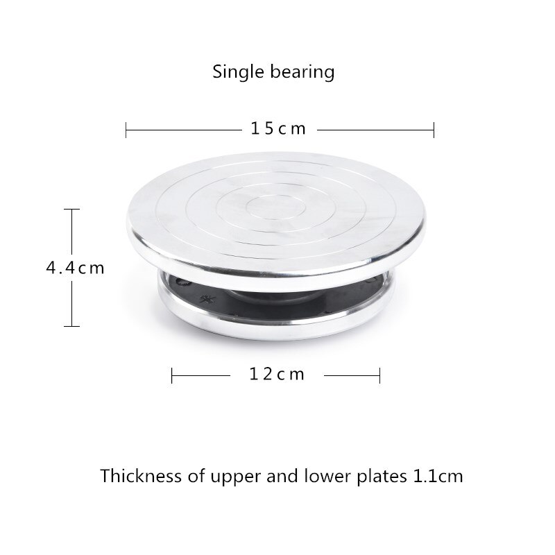 Pottery aluminum alloy double-sided turntable sculpture pottery clay hand-made model platform pottery wheel cake turntable: 15 cm Single bearing