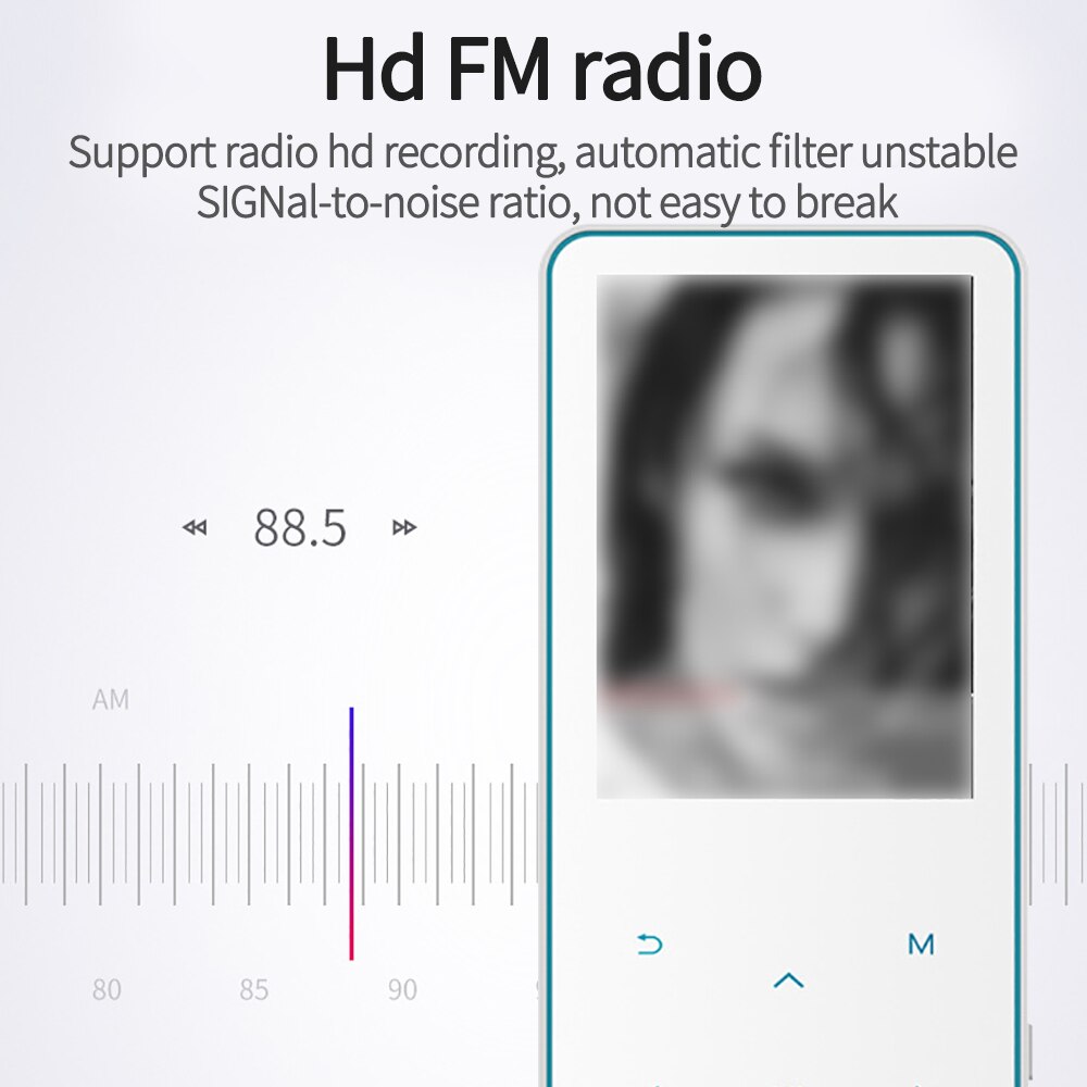 Odtwarzacz MP3 z głośnikiem Bluetooth klawisz dotykowy 8GB HiFi metalowy mini przenośny Walkman bezstratny głośnik radio FM dyktafon