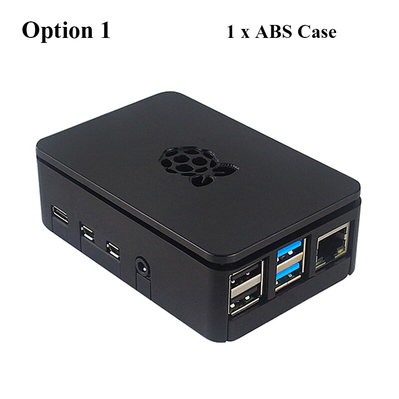 Raspberry Pi 4 ABS Case Raspberry Pi 4 Model B Pi 4B Case Black Box Shell Enclosure support Cooling Fan Aluminum Heat Sink: Option 1