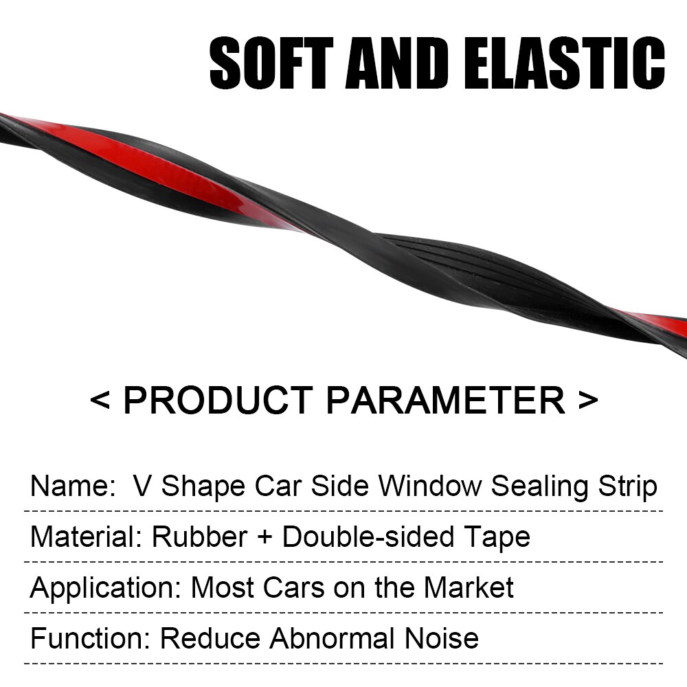 Auto Side Window Afdichtstrip Auto Rubber Side Window Filler Geluidsisolatie Tochtstrip Auto Raam Afdichting Strip V Vorm