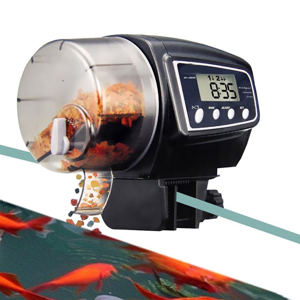 Smart Automatische Feeder Aquarium Fish Tank Vijver Wall Mount Lcd Timing Auto Visvoer Dispenser Aquarium Accessoires