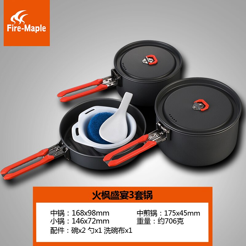 Outdoor Hiking Camping Cookware Set Aluminum Cooking Equipment Camping Gas Wood Stove Pans Cocina Camping Camping Supplies
