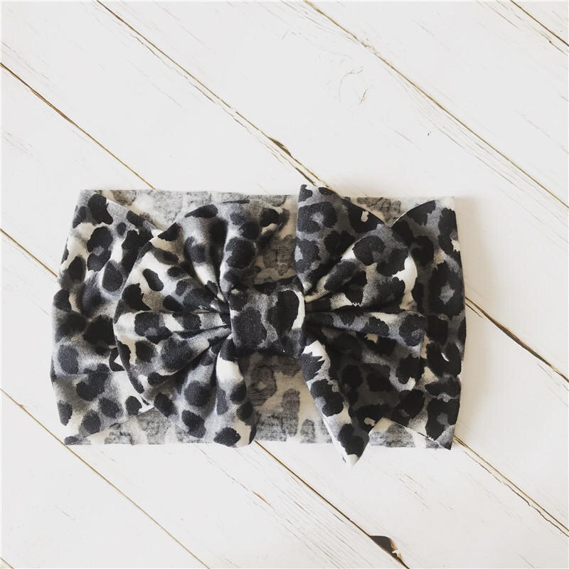 BalleenShiny – bandeau extensible léopard pour enfants, couvre-chef large à gros nœud, accessoires de cheveux pour filles, nouvelle: T3