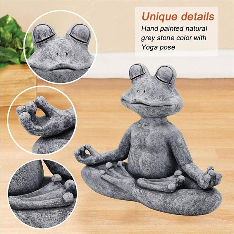 Meditera groda staty atlantic ebros feng shui vastu buddha yoga groda skulptur för hem eller kontor sci 88
