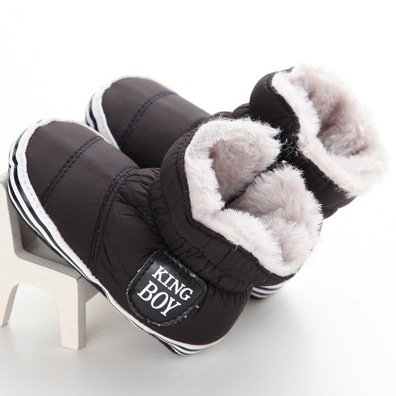 Winter Baby Meisje Jongen Snowboots Thicken Warm Pluche Outdoor Kinderen Schoenen Antislip Baby Snowboots: black / 13