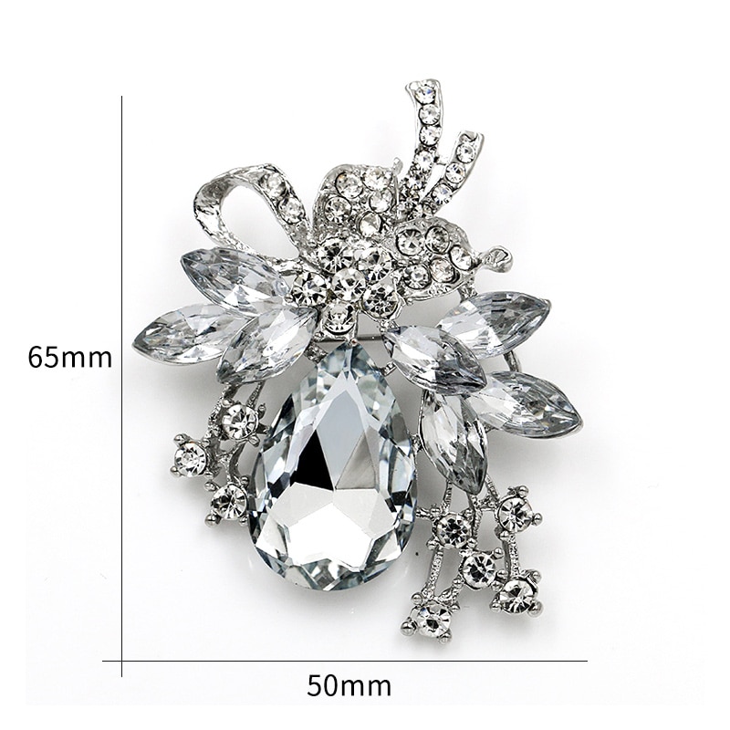 ¡Venta directa de fábrica! broche de diamantes de cristal y piedras acrílicas transparentes de color rojo y azul en varios colores