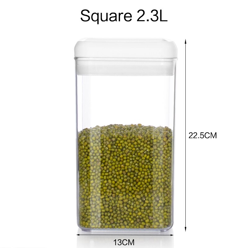 Food storage tank Purchase Food storage container Acrylic kitchen storage multigrain storage jar transparent sealed kitchen jars: Square 2.3L