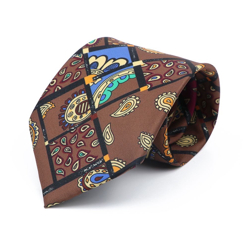 9cm Brown Blue Men Tie Vintage Floral Geometry Print Necktie Mens Wedding Business Meeting Suit Shirt Daily Wear Accessories: Blue