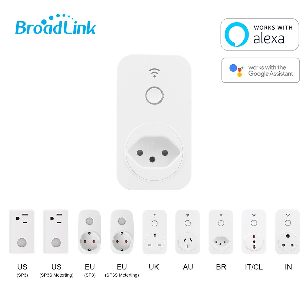 Prise WiFi intelligente prise brésilienne, prise Wi-Fi intelligente BroadLink SP SP2-BR, prise de contrôle domestique Alexa et Google, domotique intelligente: Default Title