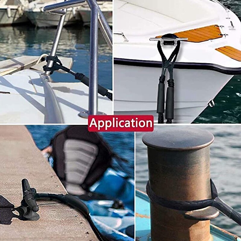 2 Pcs Dock Line Mooring Rope for Boat Ship Elastic Rope