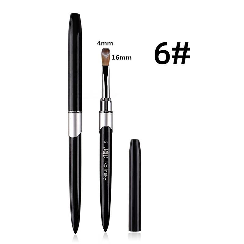 1PC Pędzel do paznokci akrylowych Kolinsky Sable Pędzel do akrylu UV Gel Carving Pen Brush Liquid Powder DIY Nail Drawing: żółte światło