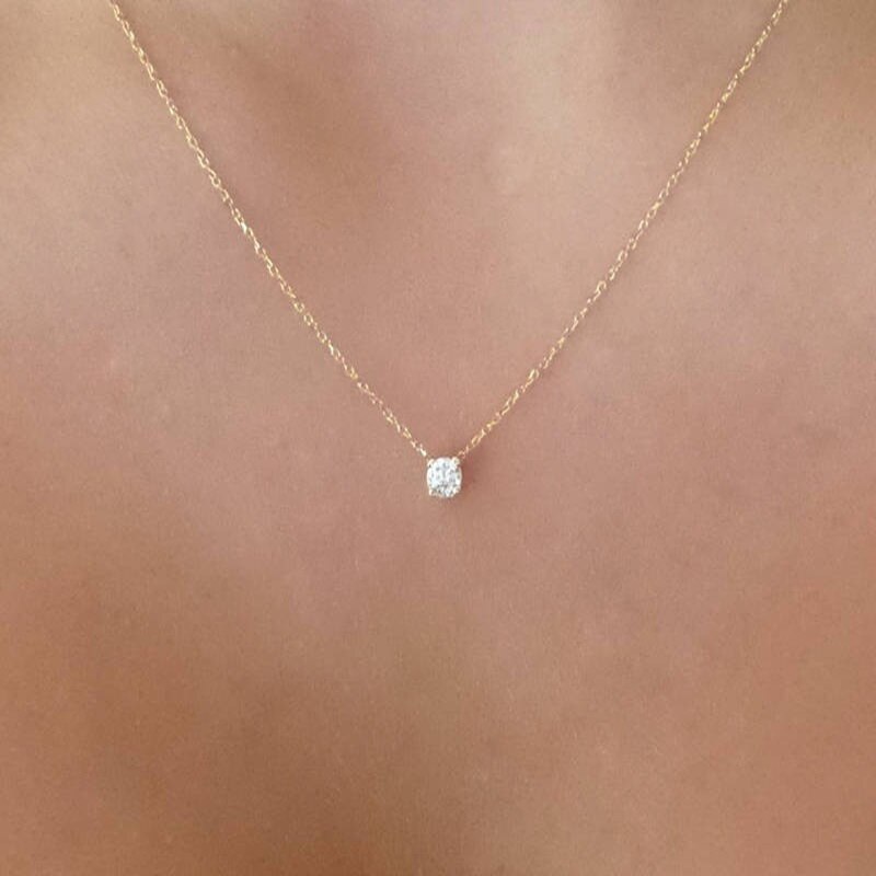 Collier en Zircon brillant Invisible, fine ligne, Simple, ras du cou pour femmes, bijou, collection