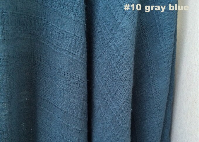 100cm*130cm rand linne crepe tyg skrynkligt bomullsmaterial för gardiner halsduk klänning