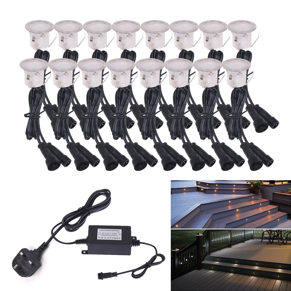 10pcs Led Deck Lights DC12V Waterproof IP67 Underground light SMD2835 EU/UK/US/AU Recessed Led Deck Lighting Wall Spotlight