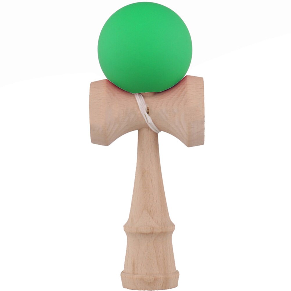 18.5 cm tradisjonelle leketøy gummi maling kendama matt ball kid kendama tre ball: Grønn