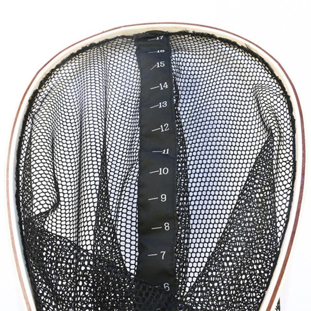 Small Mesh Nylon Weaving Fishing Net Fly Fishing Landing Net Trout Catch and Release Net With Curve Wood Handle Tenkara Nets