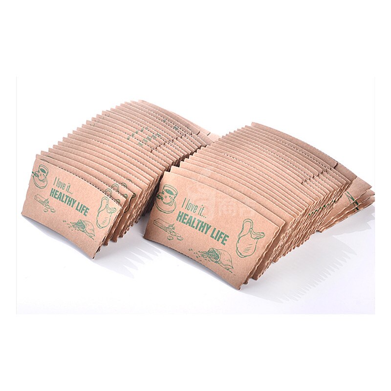 50 st vit förtjockad pappersmugg med isolering kraftpapper mugg ärmar party favor engångs kaffekoppar med lock