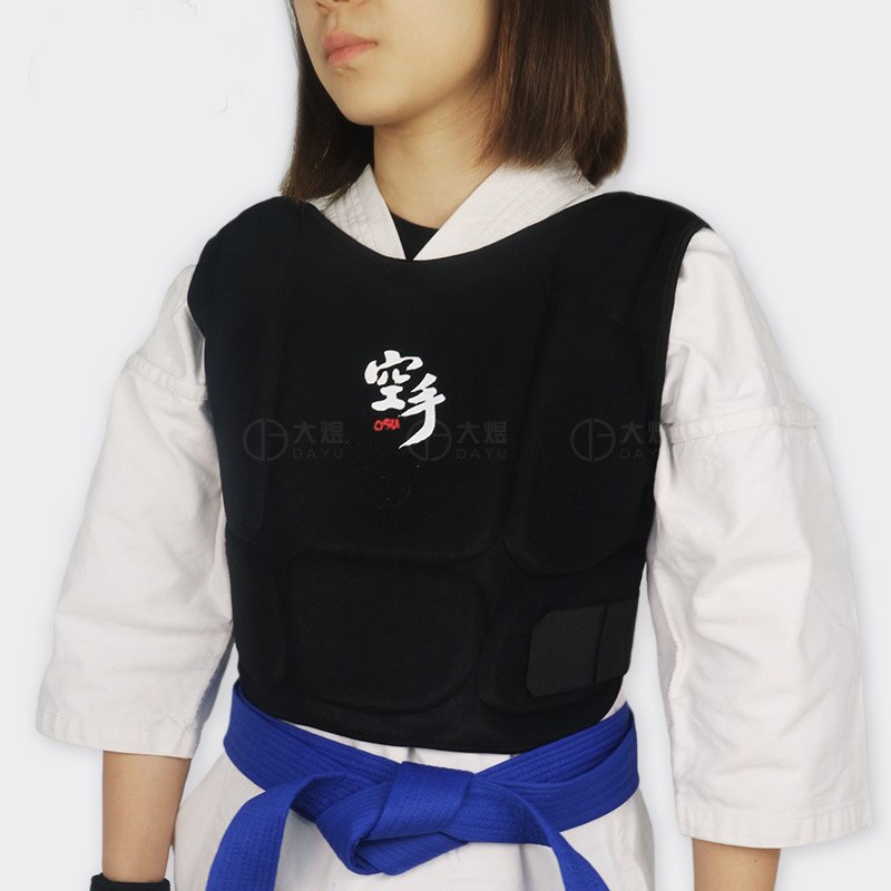 Kvinder karate brystbeskytter sort kampsport brystbeskytter kyokushin karate kropsskjold børn og voksne: Sort karate / S