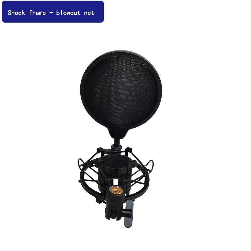 Desk Microphone Holder with Windshield Shock Mount L Shaped Microphone Stand Mount Non Slip Mic Bracket
