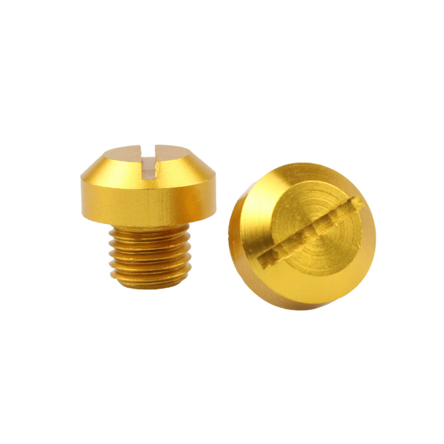 2 stk universal motorsykkel skruer  m10*1.25 speil hull plugg skrue bolter dekker hetter med klokken for honda yamaha suzuki kawasaki: Gul