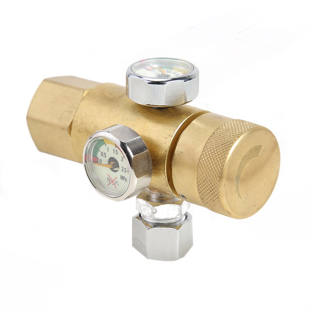 Copper Oxygen Gas Pressure Reducer 0.4-25MPa Regulator Air Flow Regulator Gauge Meter Pressure Measuring Tools
