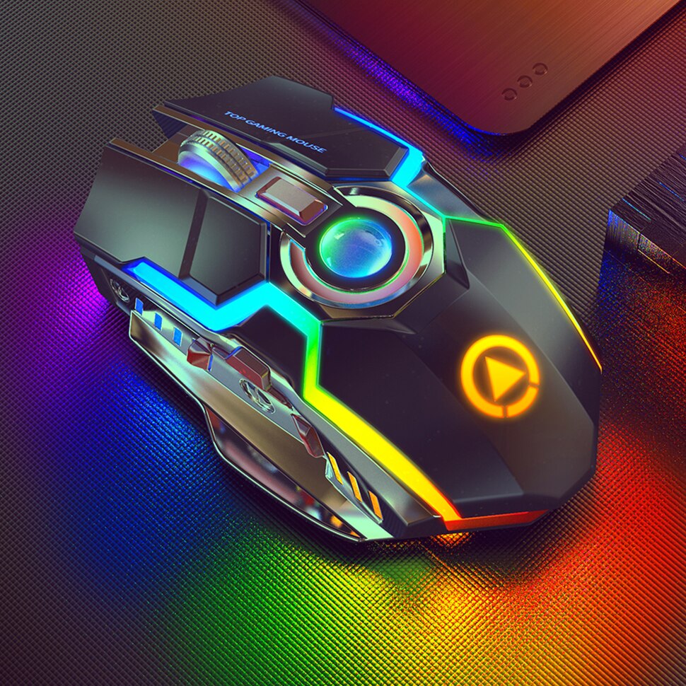 Wireless Mouse Rechargeable Silent LED Backlit Mice USB Optical Ergonomic 7 Keys Gaming Mouse For Laptop Computer