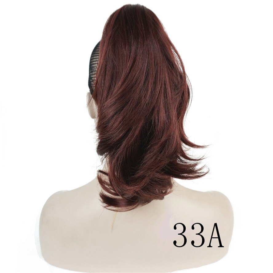 Strongbeauty crush claw clip hestehale hairpiec kort rett dobbeltbruk stylet hårforlengelse syntetisk: 33a