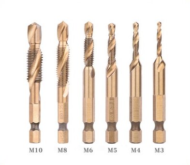 Tap Drill Titanium Plated Hex Shank HSS Screw Thread Metric Tap Drill Bits Screw Machine Compound M3 M4 M5 M6 M8 M10 Hand Tools: 6542-Yellow