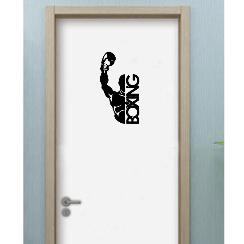 YOJA 13.8*25CM BOXING Fitness Decor Wall Stickers Mural Gym Room Door Decal D1-0312