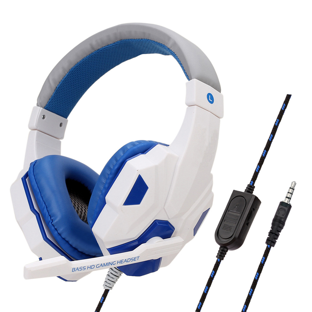 Subwoofer Gaming Headphone with Mic Over-Ear Headphones Bluetooth 5.3 40mm Driver 2.4G Cable RGB Headsets: WHITE