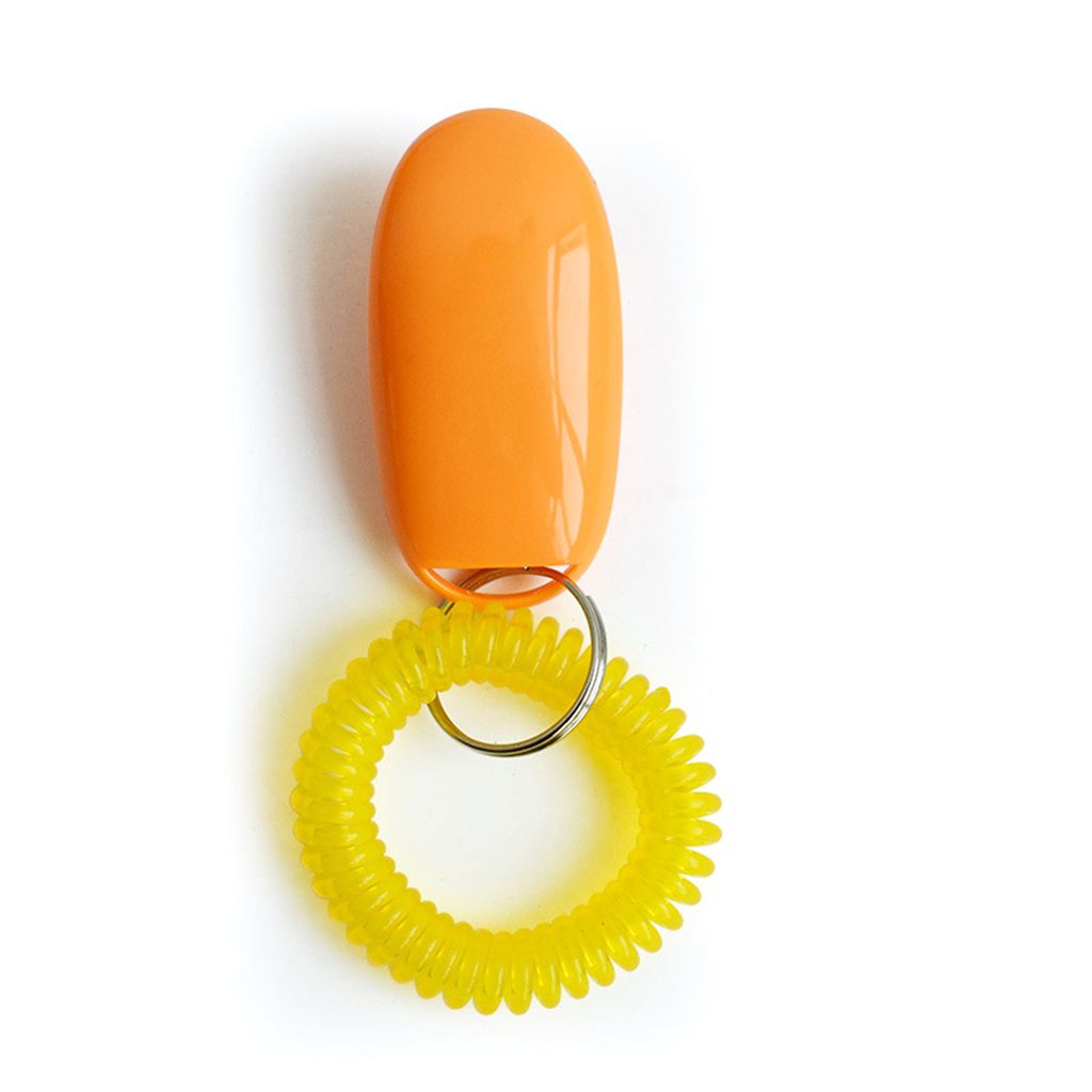 Mini Clicker pour chien de , jouets d'entraînement pour animaux de compagnie, accessoires d'obéissance, son avec dragonne: orange
