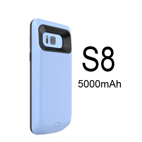 5500ma/5000 mah s8 caixa de bateria para samsung galaxy s8 caso carregador de bateria banco de potência carregador externo para samsung galaxy s8 plus: 5000mAh S8 Blue