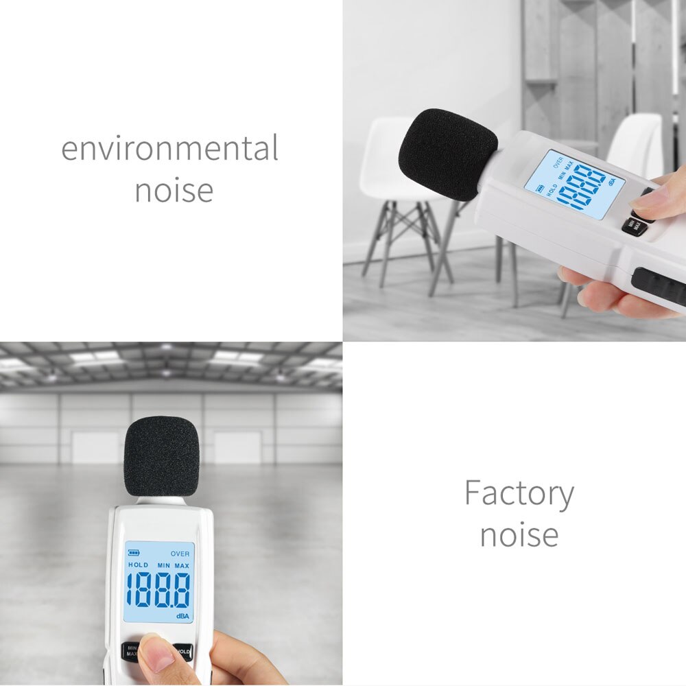 Duka Decibel Meter Digital Sound Level Reader Audio Noise Maatregel Apparaat Met Led Display Backlight Alarm Data Hold Functie