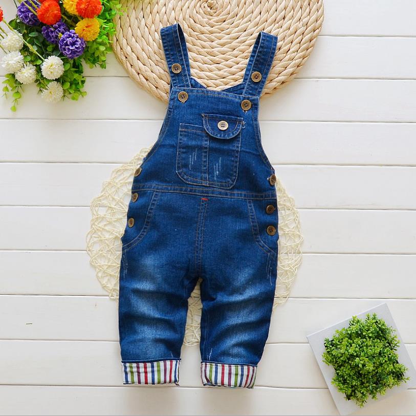 Kinderen Denim Overalls Broek Kinderen Brief Cartoon Peuter Bebe Jeans Herfst Broek Voor Baby Meisje Jongen Kleding Baby Romper 3T: 4 / 24M
