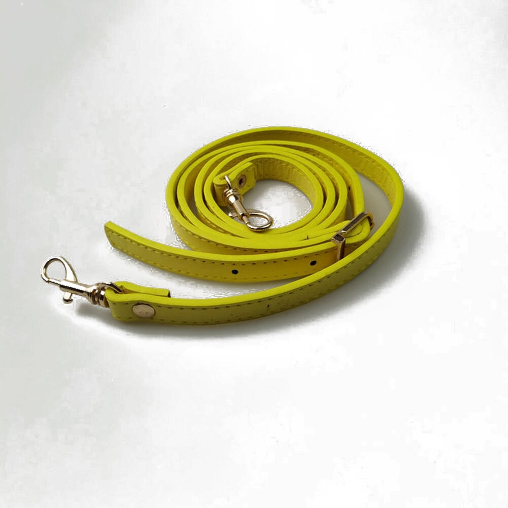 120cm de largo de cuero PU bolso de hombro Correa DIY bolso de mano mujeres niñas bolsos hebilla cinturones Correa bolso Accesorios: Amarillo / Silver