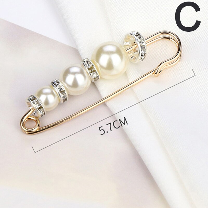 Broches de Cuentas grandes para ropa de mujer, Pin de solapa de perlas, broche de vestido, pines, insignia, accesorios, barato, novedad: C