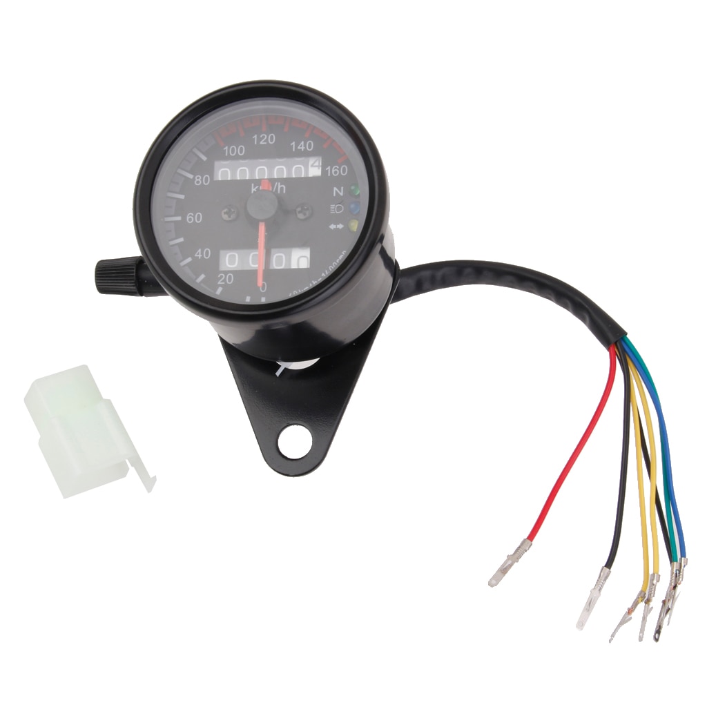 12V Motorcycle Dual Odometer Speedometer Gauge Speed meter W/ Backlight