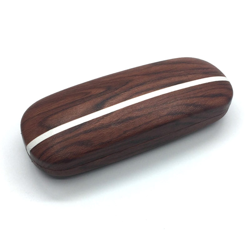 Bærbar brille etui hårdt træ korn brille ramme æske læse briller solbriller holder opbevaring etui 88