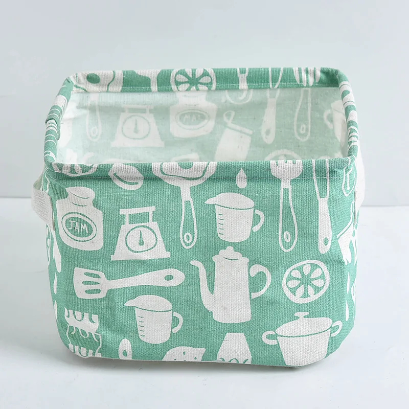Toy Storage Box Linen Desktop Storage Basket Sundries Laundry Basket Underwear Cosmetic Organizer Office Stationery Organizer: Red