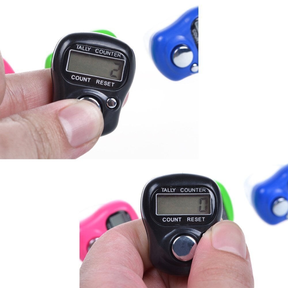 1pc mini digital fingertæller lcd elektronisk tasbih håndtæller tilfældig farve fingertæller