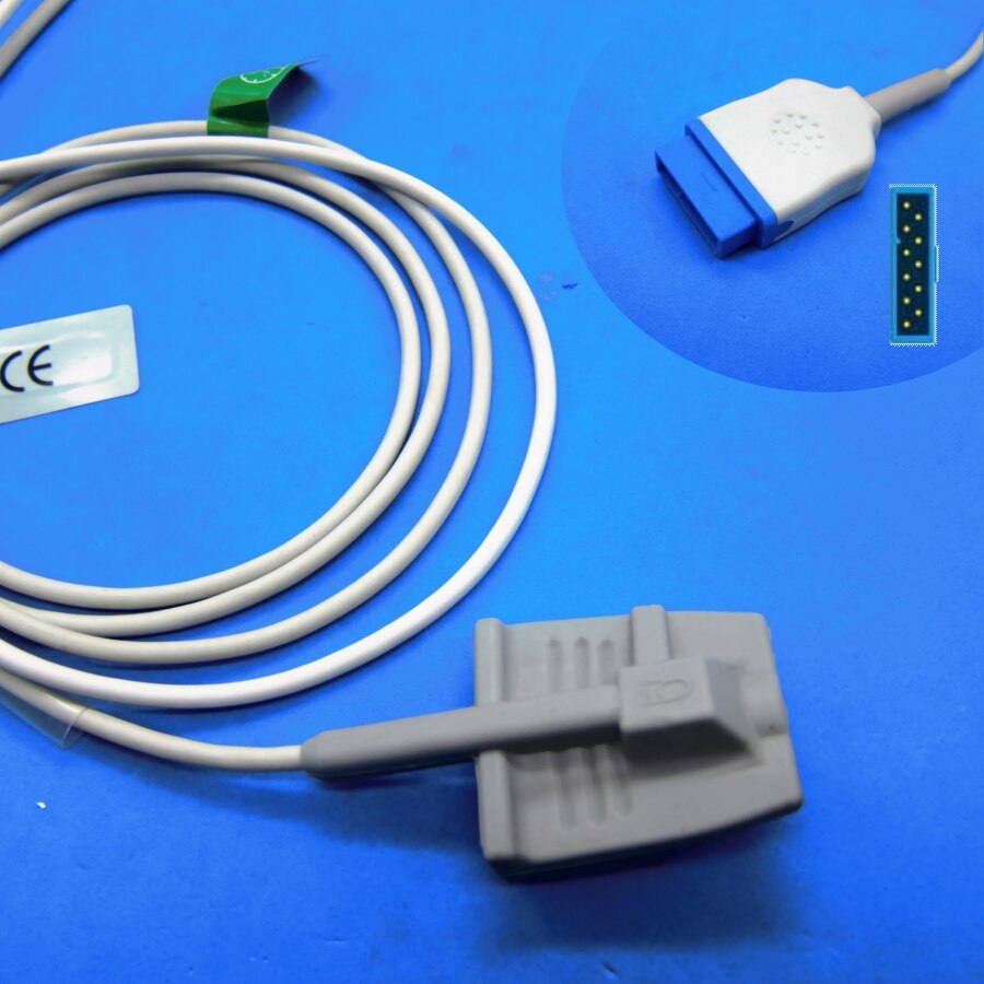 Long cable AWT adult finger clip spo2 sensor for GE dash2500 dash1800 nellcor oximax patient monitor: Adult silicone