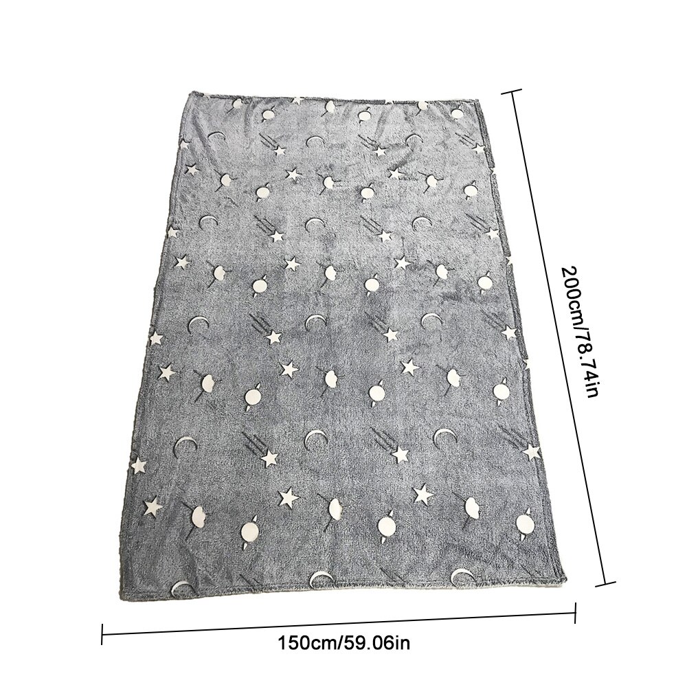 Outdoor Camping Deken Fleece Versierd Ster Moom Deken Warm Dutje Cover Groeiende Deken Voor Kinderen Night Glowing Dekens