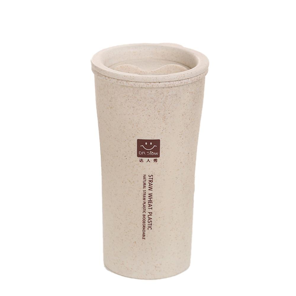 280ML Eco-friendly Water Cup Unbreakable Reusable Drinking Cup Two-layer Insulation Coffee Cup Home Travel Mug: White