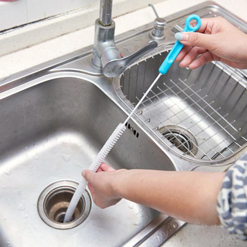 71cm Flexible Sink Overflow Drain Unblocker Clean Brush Cleaner Kitchen Tool Bathroom Hair Removal Pipe Cleaning Brush Dredger