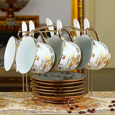 Lage prijs Golden plated Europese Stijl cups VERGULDEN Coaster Demitasse thee cup Keramische Kopje Koffie en schotel Porselein