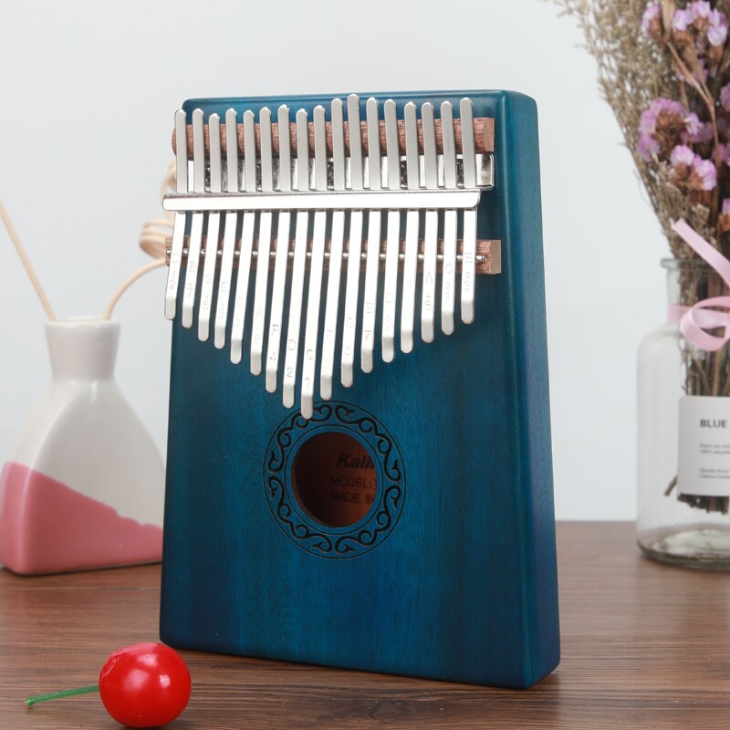 African Kalimba 17 Key Llaves EQ Kalimbas Thumb Piano Mbira Calimba Likembe Kangombio Leekembay Grand Piano Musical Instrument: Blue