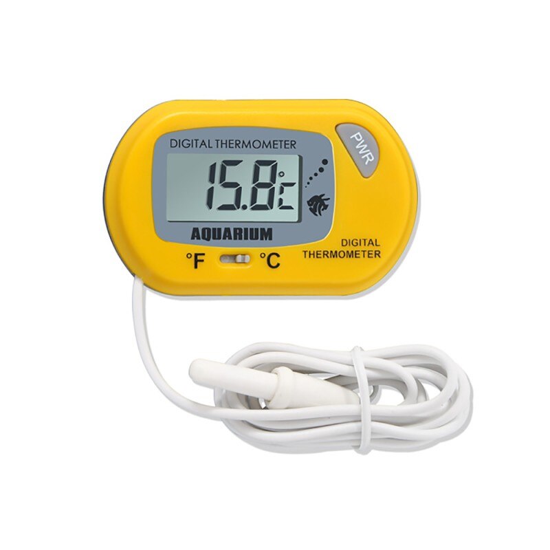 Nuovo termometro digitale per acquario LCD con sonda ventosa serbatoio di pesce misurazione del termometro elettronico dell&#39;acqua: giallo