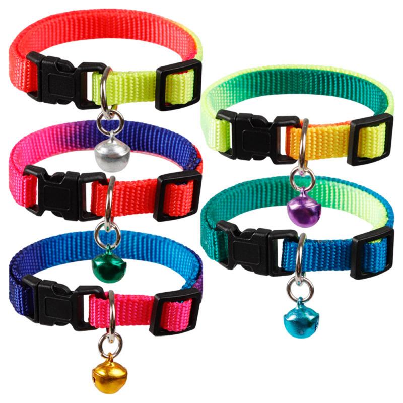 3 Stks/set Willekeurige Kleurrijke Verstelbare Kat Hond Universal Pet Kraag Veiligheid Halsband Met Bel