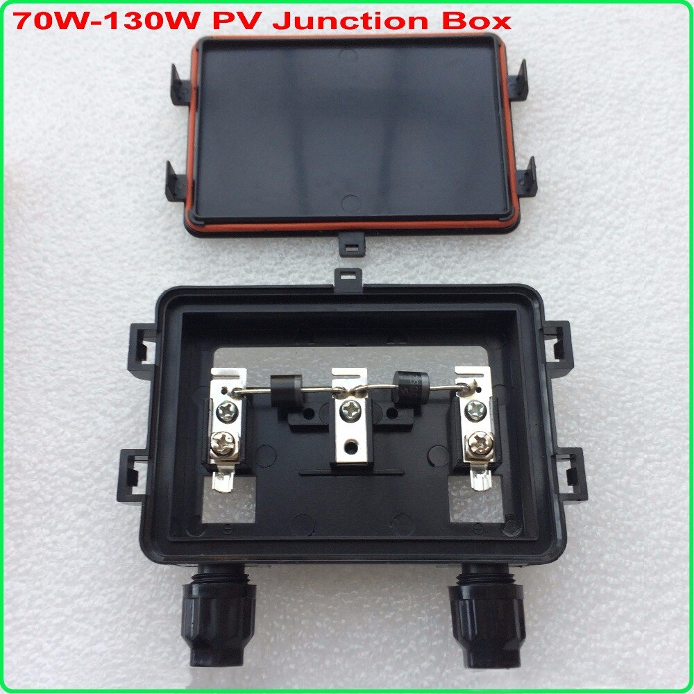 5 stks/partij 70 W-130 W Zonnepaneel Junction Box Connector met 2 Diode (12A, 45 V), IP65 Waterdicht, 130 W Junction Box