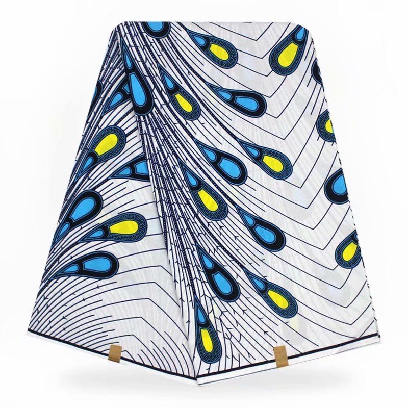 ESEWING Ankara African Wax Print Fabric 100% Cotton 6 Yards Sewing Material For Dress Ghana Nigeria Wax Fabric 27: 9